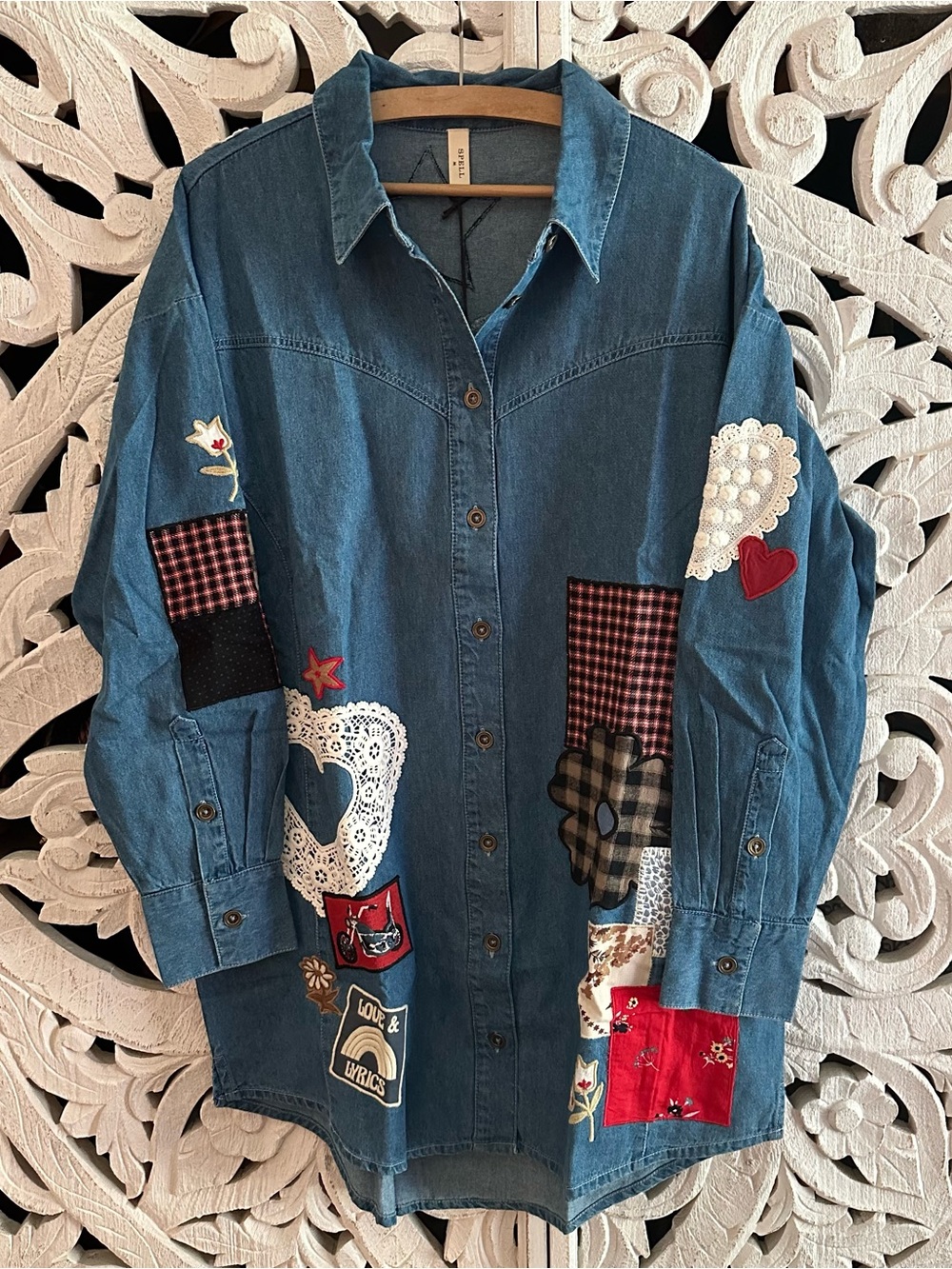 SPELL bombshell patchwork shirt - Picture 6 of 9